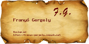 Franyó Gergely névjegykártya